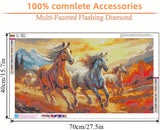 Axquilon Extra Large Diamond Art Kits for Adults, 5D Horse Large Diamond Painting Kits for Beginners, Full Drill Horse Crafts Gem Art Painting for Home Wall Decor 28x16in Axquilon