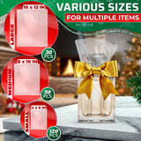 200 Pcs Heat Shrink Wrap Bags - 3 Sizes 4x6", 8x10", 10x12" Heat Shrink Bags Christmas Cellophane Bags Shrink Plastic Heat Seal Bags Shrink Film - Plastic Shrink Wrap for Soap Shrink Wrap Gift Bags PalaYou