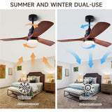 36" Ceiling Fan [with Lighting Remote Control], Indoor Outdoor Modern Wooden Ceiling Fan [with 3 Solid Wood Blades] for Kids' Rooms, bedrooms, Offices and More.… dearnow