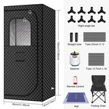 MIXC Portable Steam Sauna Box, Portable Sauna for Home, Person Sauna Tent Sauna Box at Home Spa with 2.6L & 1500W±10%, Remote Control, Folding Chair, Home Sauna for Gym,Pilates,Garage,Hot Tub MIXC