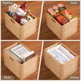 KIRIGEN Stackable Wood Storage Cube /Basket/ Bins Organizer for Home Books Clothes Toy Modular Open Cubby Storage System - Office Cubical Bookcase Closet Shelves C26-NA KIRIGEN