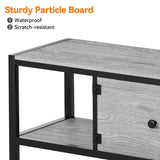 GAOMON 65" TV Stand for TV up to 75 Inches, Large TV Console Table with 2 Closed Storage Spaces and Open Compartments, Wooden Entertainment Center with Adjustable Feet for Living Room, Bedroom, Grey GAOMON