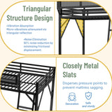 Queen Size Loft Bed with Storage Shelves & Soft Foam Ladder, Metal High Loft Bed with Large Under-Bed Space & Guardrail, Heavy-Duty Modern Beds for Adults Teens and Kids, No Box Spring Needed, Black Aurnienofus