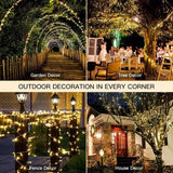 suddus Christmas Lights Outdoor, 66 ft 200 LED Plug in Warm White Fairy String Lights with Remote, Twinkle Lights for Bedroom, Indoor, Tree, Dorm, Wedding, Outside, Backyard Decorations suddus