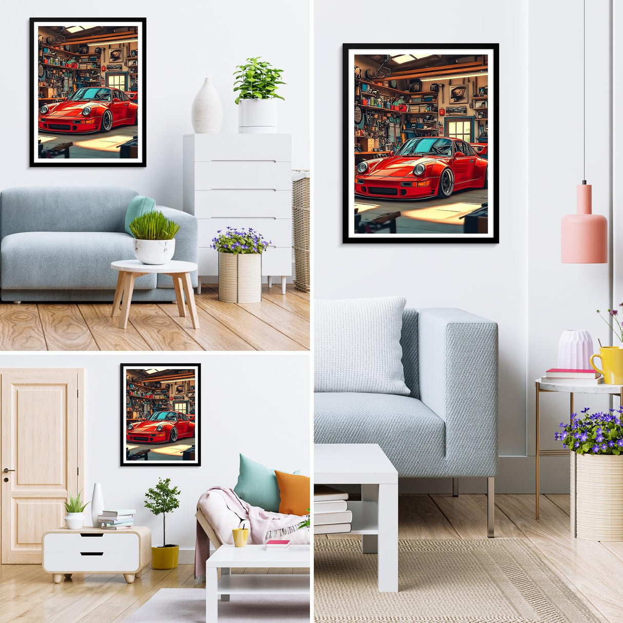 MXJSUA DIY 5D Diamond Painting Kits for Adults, Red Sports Car Diamond Art Painting Full Drill Crystal Rhinestone Embroidery Craft Kits for Home Wall Decor Gifts, 12x16inch MXJSUA