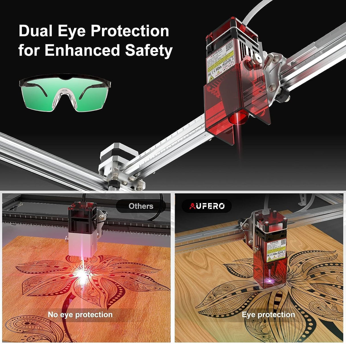 Aufero Laser 1 Laser Engraver, 5W Long Focus Diode Laser Engraver, Laser Wood Cutter and Engraver Machine, 7.1x7.inch Engraving Area, Beginner-Friendly Laser Engraving Machine Aufero