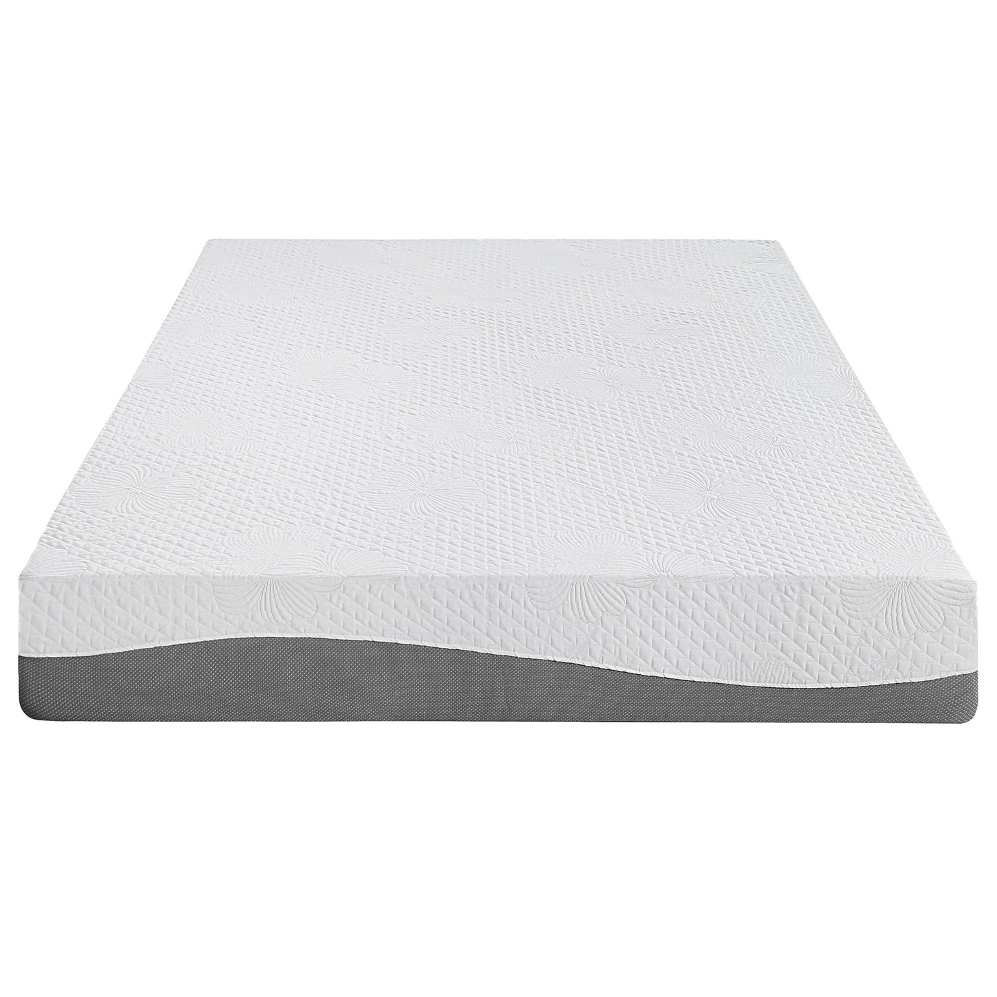 Olee Sleep Full Mattress, 10 Inch Gel Memory Foam Mattress, Gel Infused for Comfort and Pressure Relief, CertiPUR-US Certified, Bed-in-a-Box, Medium Firm, Grey, Full Size