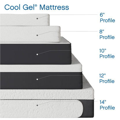 Cool Gel Memory Foam 8-Inch Mattress, CertiPUR-US Certified, Mattress in a Box, Twin, White