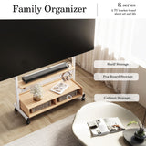 FITUEYES Rolling Floor TV Stand Mount for 70-100 Inch Large LCD/LED TVs TV Cart Heavy Duty Hold Up to 176 lbs Mobile Corner Stand with Mount for LCD/LED Flat Curved Screens with Wooden Large Storage FITUEYES