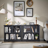 Farmhouse 5 Cube Bookshelf, Black Storage Organizer Bookcase, Kids Toy Storage Cabinet, Small Bookshelves Storage Organizer Shelf, Wood Display Cabinet Book Shelves for Bedroom,Living Room,Office FFBCFDK