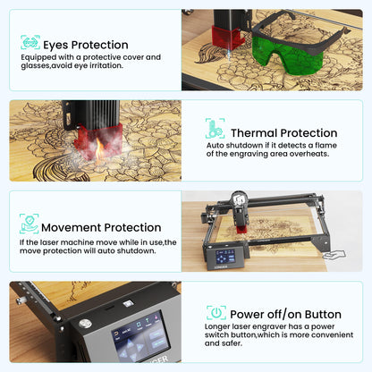 LONGER Laser Engraver Ray5 5W Higher Accuracy DIY Laser Engraving Machine with 3.5" Touch Screen,Offline Usage Laser Cutter,400x400mm,0.08mm Laser Spot, CNC Laser Cutter for Wood Metal Acryli - WoodArtSupply