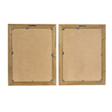 Deco 79 Wood Leaf Framed Wall Art with Brown Frame, 2 Count(Pack of 1) 17"W, 22"H, Light Brown Deco 79