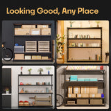 Storage Shelves: 4 Storage Shelves Heavy Duty w/ 2,640 lb Total Load Capacity, 660 per Storage Shelf, 71x71x24 | Adjustable Shelving Unit, Robust Garage Shelving, Extra Long Steel Profiles Metalkas