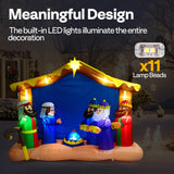 VIVOHOME 8FT Christmas Inflatable Outdoor Decoration, Nativity Scene Set, Navidad Blow Up Yard Decor with Built-in LED Light for Lawn, Garden, Party VIVOHOME