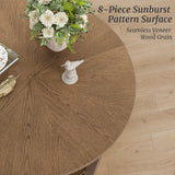 Cozyman Round Coffee Table, 35" Rustic Modern Circle Coffee Tables with 2-Tier Storage Shelf, Sofa Table, Cocktail Table for Living Room, Dark Wood Cozyman