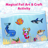 Foil Art Kit for Kids - Foils Fun Craft Kits & Supplies, No Mess Art for Kids, Foil Foam Stickers Art Craft Activity for Kid, DIY Creative Activity Birthday Christmas Gift Travel Toys for Girls Boys OTAOD