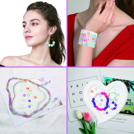 LIS HEGENSA Pony Beads Bulk,Kandi Beads for Necklace Jewelry Making Hair Braiding,Bracelets Making Kits,Hair Bead,Bracelet Beads,Plastic Beads for Crafts Braids Girls(24 Color,1000PCS) LIS HEGENSA