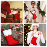 Zubebe 24 Pcs Felt Christmas Stockings 15 Inch Party Favors Stockings Xmas Decoration Stockings Rustic Christmas Santa Stockings for Christmas Holidays Home Decorations(Red) Zubebe
