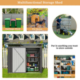 Vongrasig Outdoor Storage Shed, 6 x 4 FT Outside Metal Garden Shed with Window and Lockable Door, Waterproof Tool Shed for Backyard Patio, Lawn and Garden (Dark Gray) Vongrasig