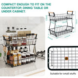 ANTOPY 2 Tier Fruit Basket with 2 Banana Hangers, Countertop Fruit Vegetable Basket Bowl for Kitchen Counter Metal Wire Fruits Storage Stand Holder Organizer for Bread Snack Veggies Produce ANTOPY