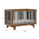 Babyletto Hudson 3-in-1 Convertible Crib with Toddler Bed Conversion Kit in Natural Walnut/Black, Greenguard Gold Certified babyletto