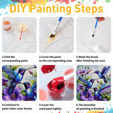 Paint by Numbers Kit for Adults, Hummingbirds Paint by Numbers Kit for Adults Beginners, DIY Acrylic Painting on Canvas for Home Wall Art Decor(16x20Inch Mandun