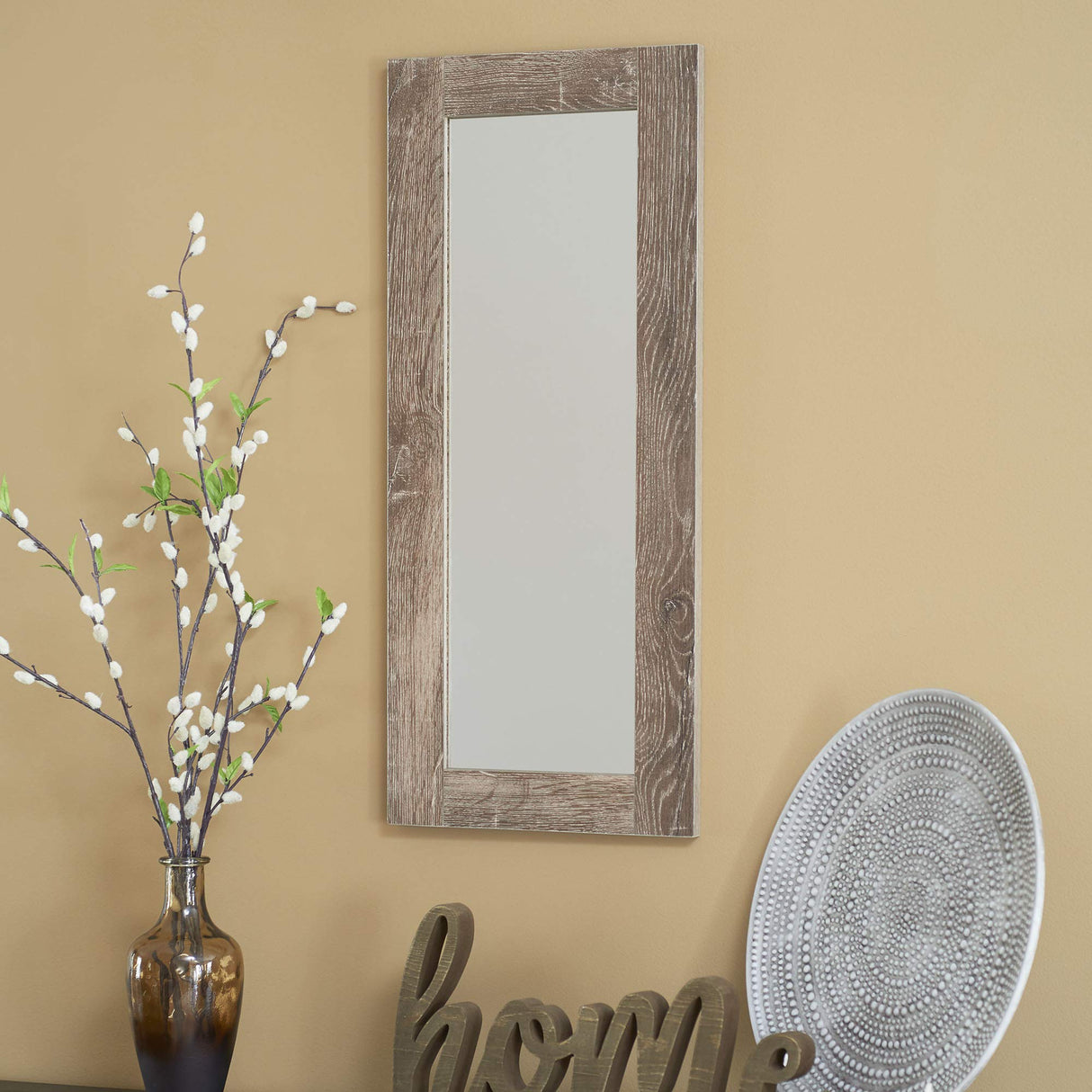 Household Essentials 8078-1 Ashwood Rectangular Wall Mirror Household Essentials