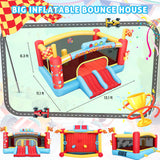 AKEYDIY Big Inflatable Bounce House for Big Kids, 13FT Outdoor Inflatable Bouncers with Blower, Double Basketball Hoop, Throw Ball Game, Punching Game, Jumping Bouncy Castle (Extra Large Bounce House) AKEYDIY