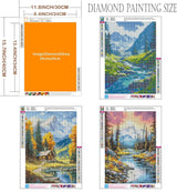 Diamond Art Kits for Adults - 3 Pack Landscape Diamond Painting Kits for Adults, 5D Round Full Drill Landscape Gem Art, Paint by Diamonds Pictures DIY Crafts Kits 12x16inch Axquilon