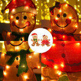 Dazzle Bright Christmas Outdoor Decorations Yard, 2-Piece Lighted 2D Gingerbread Man with 50 L, 23 Inch Pre-Lit Light Up Gingerbread Man, Xmas Festive Holiday Front Garden Patio Yard Lawn Display Dazzle Bright