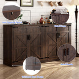 Sideboard Buffet Cabinet with Storage - 65 Inch Farmhouse Kitchen Pantries Sideboard Cabinet with Adjustable Shelves, Wooden Coffee Bar Cabinet Buffet Table for Kitchen, Dining Room, Brown chartustriable