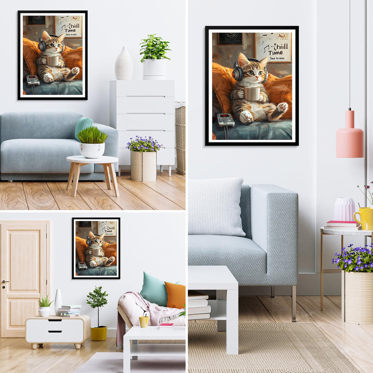 MXJSUA Relax Cat Diamond Painting Kits for Adults, 5D Cat Diamond Art Kits for Beginners, DIY Full Drill Crystal Gem Painting Kits for Home Wall Decor 12x16 Inch MXJSUA