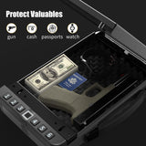 KENRONE Portable Safe Box,Biometric Gun Safe for Handgun,Fingerprint Cabinet Boxes with Keys and Password to Quick Unlock,Safe Case for Guns Nightstand Travel Carry-on KENRONE