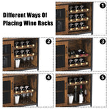 GAOMON Wine Bar Cabinet with Removable Wine Racks and 1 Drawer,Bar Cabinet with Glass Holder and Mesh Door for Liquor and Glasses (Rustic Brown) GAOMON