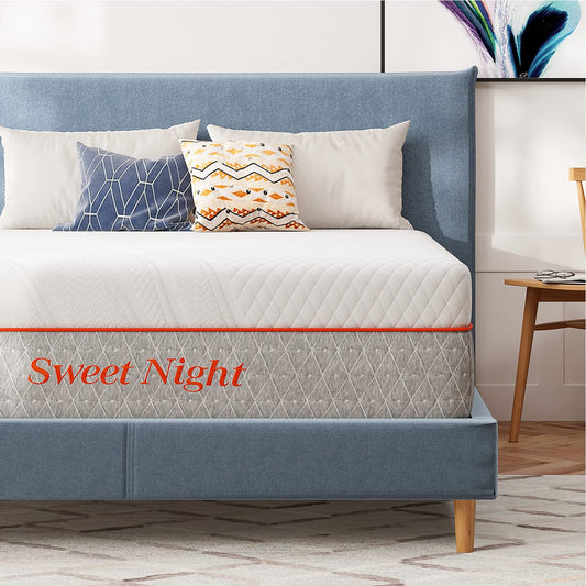 Sweetnight King Size Mattress, 14 Inch King Memory Foam Mattress in a Box, Double Sides Flippable King Bed Mattress, Gel Infused and Perforated Foam for Cool Sleep and Pressure Relief