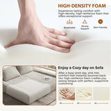 Jocoevol 75'' Queen Folding Convertible Sofa Bed with Large Pillow, 4-in-1 Floor Foldable Futon Sofa Bed, Chenille Boneless Mattress Couch, Floor Sleeper Sofa Chair Bed for Living Room/Bedroom, Beige Jocoevol