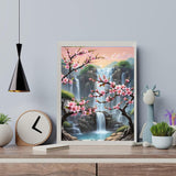 Arttoplus Waterfall Paint by Numbers Kit for Adults-Flowers Adult Paint by Number Kits on Canvas,Landscape Painting by Number Adult for Gift Home Wall Decor(16x20inch) Arttoplus