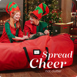 Handy Laundry Rolling Tree Storage Bag - For 7.5-Foot Artificial Christmas Holiday Tree. Zippered Bag, Carry Handles and Wheels for Easy Transport, Protects Against Dust, Insects, and Moisture (Red) Handy Laundry