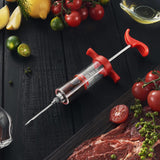 JY COOKMENT Meat Injector Syringe, 1-oz Marinade Flavor Injector with 2 Professional Needles,1 Cleaning Brushes JY COOKMENT