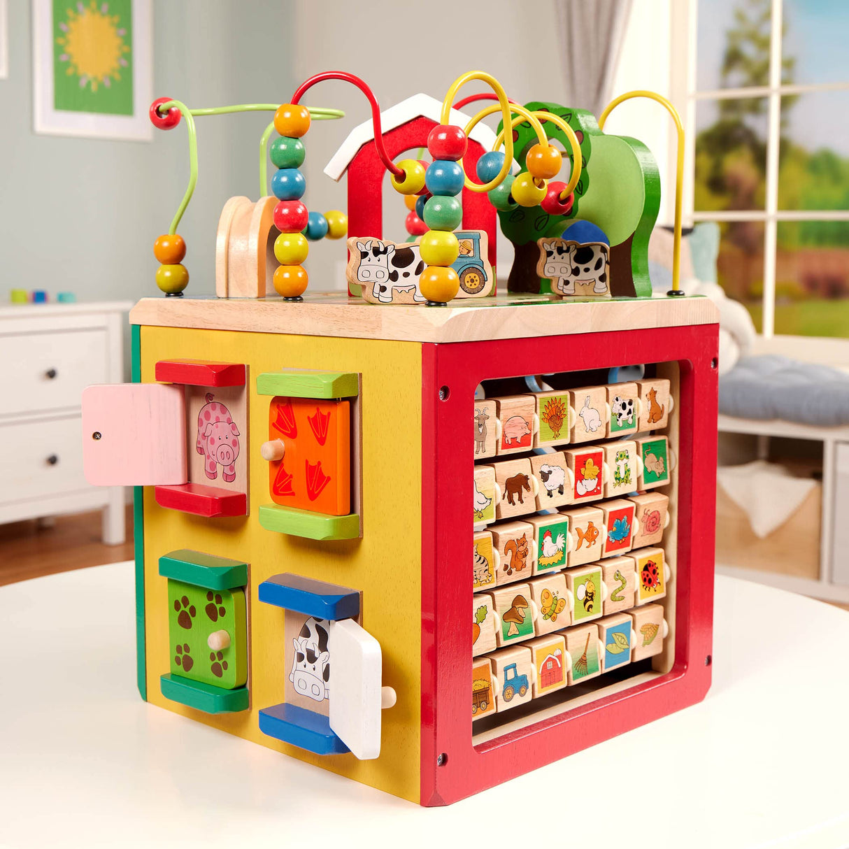 Battat - Activity Cube With Farm Theme - Educational Wooden Toys For Toddlers And Kids - 1 Year + Battat