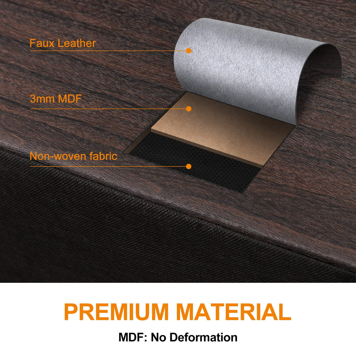 REAHOME 10 Drawer Dresser for Bedroom Faux Leather Chest of Drawers Fabric Dresser with Wooden Top Storage Organizer Unit for Living Room Hallway Entryway Closets (Rustic Brown) REAHOME