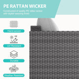 WELYAS Outdoor Patio Furniture Set with 44'' Fire Pit Table Sofa Chair Ottoman, 10 Pieces 9 Seat Oversize All Weather Rattan Classic Patio Conversation Sectional Set for Outside Porch Deck WELYAS