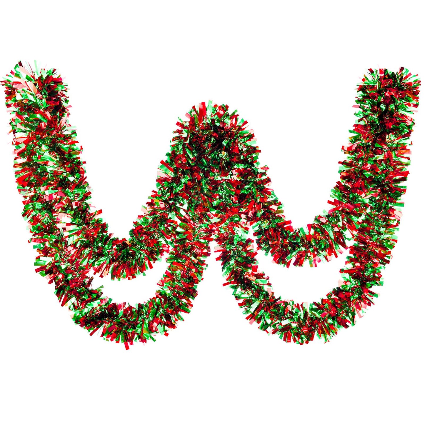 Christmas Tinsel Garland Metallic Christmas Tree Garland Shiny Party Tinsel Garland Hanging Decorations for Christmas Tree Decorations Wedding Birthday Party Supplies (26.2 ft,Red and Green)