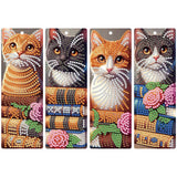 4pcs Cat Diamond Art Bookmarks,Diamond Painting Bookmarks Kits for Adult,DIY Gem Art Small Crafts with Rhinestone Tassel,Paint by Diamonds for Graduation Birthday Reader Gifts. (cat) NDNXYXGS