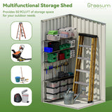 Greesum 3×3FT Outdoor Storage Shed, Metal Patio Storaged Sheds with Lockable Doors, Sheds & Outdoor Storage for Backyard, Pool and Garden, Gray Greesum