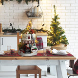 Soaoo 16 Pcs Christmas Tiered Tray Decor Christmas Gnome Plush Tray Decor Farmhouse Buffalo Plaid Wood Table Signs for Holiday Table Centerpieces Home Decorations Soaoo