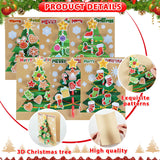 Justforjoyful 24 Sets Christmas Card Making Craft Kit for Kids 3D Christmas Tree Cards Crafts DIY Handmade Greeting Card Holiday Xmas Art and Crafts Supplies for Christmas Home Classroom Activities Justforjoyful
