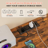 Takywep 10 Drawer Dresser for Bedroom with Wooden Top, Rustic Brown Tv Stand Dresser with Power Outlet for 55", Bedroom Dressers with Drawers, Fabric Drawer Dresser for Bedroom, Big Storage… Takywep