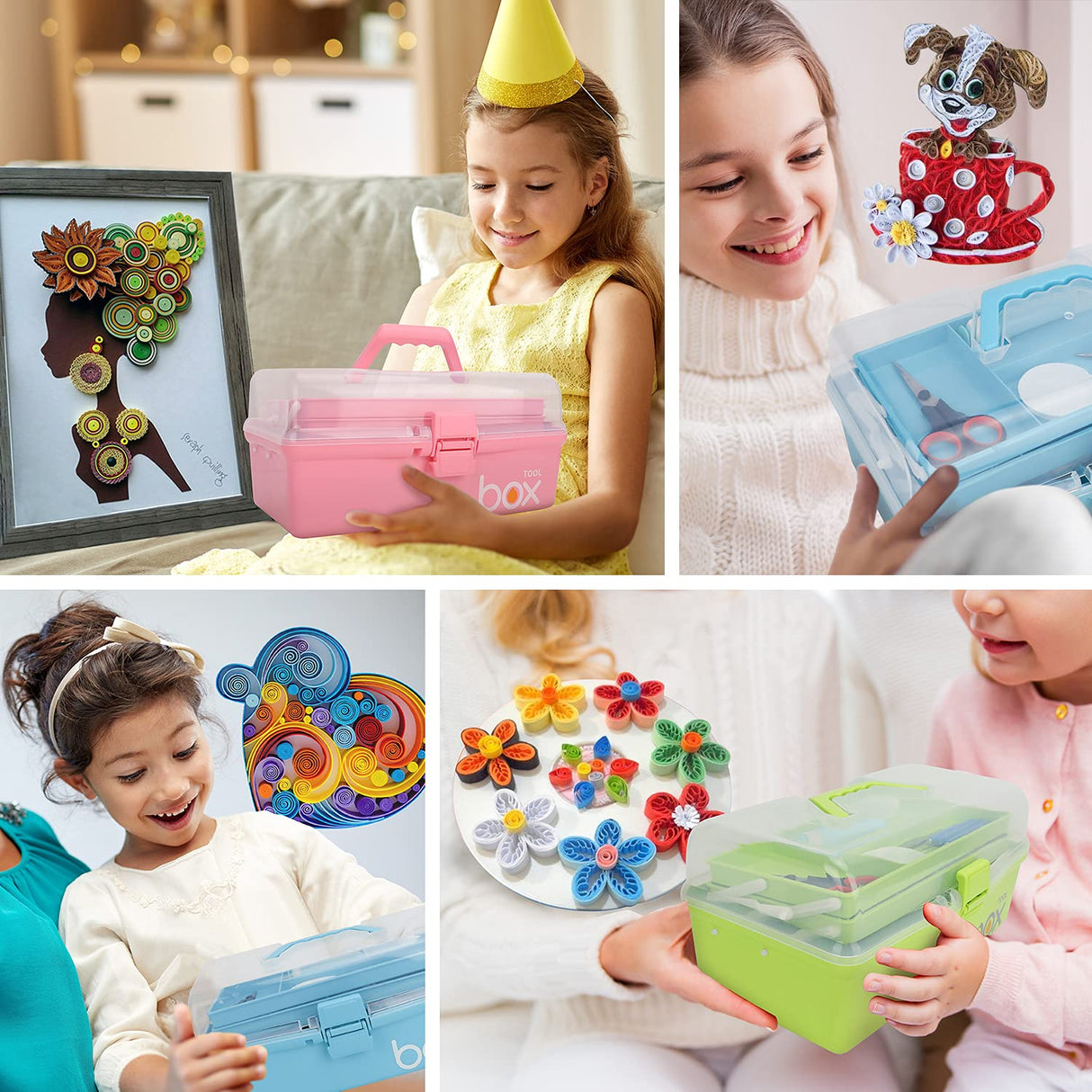 JoyPlus Quilling Kits for Beginners with Manual, 24 Tools & Supplies with Durable Storage Box, Updated Paper Crimper Tool, Premium Husking Board & Electronic Pen Green JoyPlus