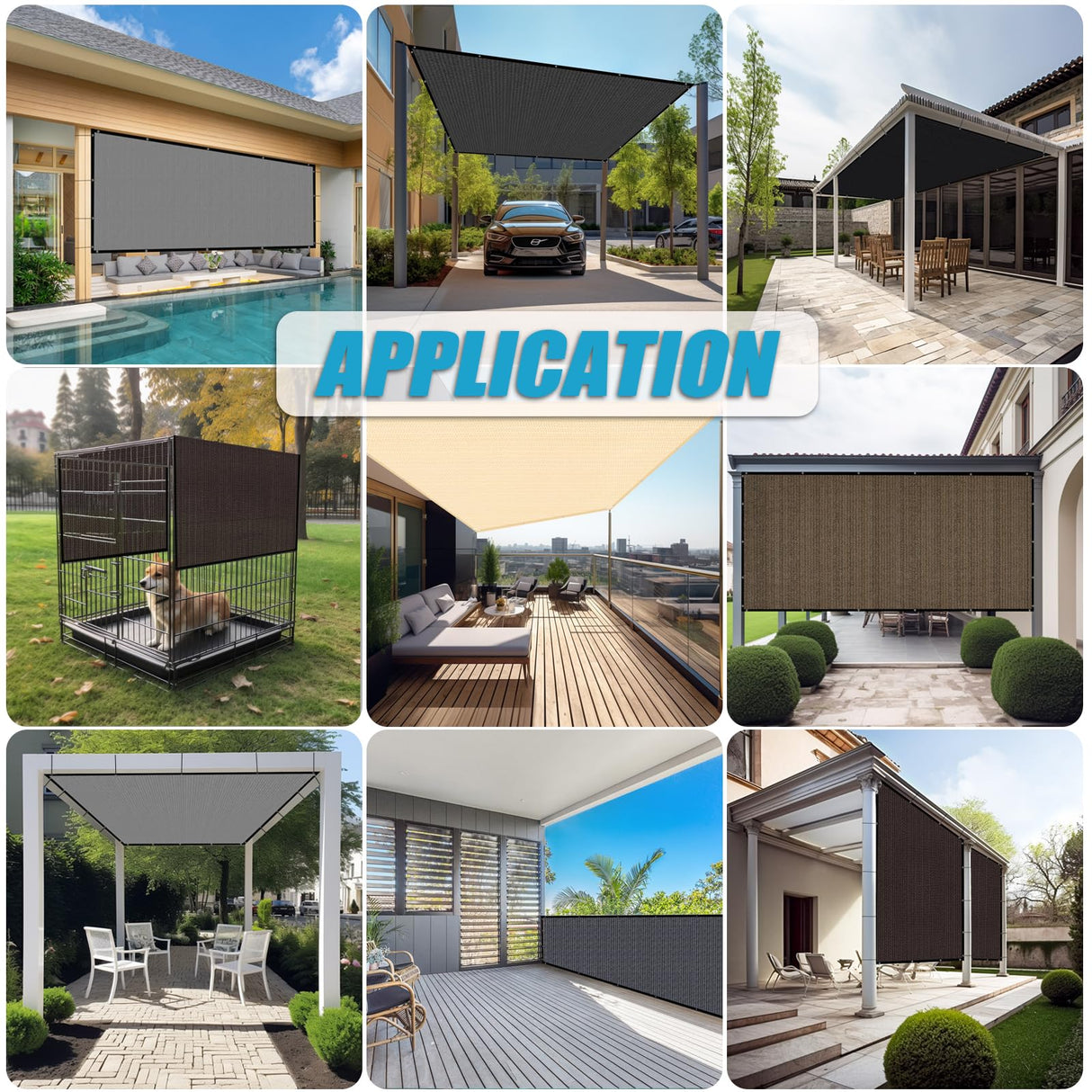 Amagenix 90% Sun Shade Cloth with Grommets, 6' x 10' Pergola Replacement Shade Cover Canopy Privacy Screen for Outdoor Patio Garden, Mocha (We Customized) Amagenix